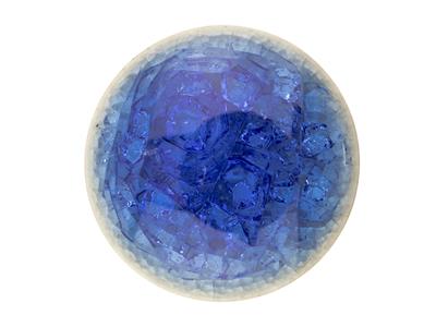 Keramik, Runder Cabochon, 19 mm, Crackle-finish, Blau - Standard Bild - 1