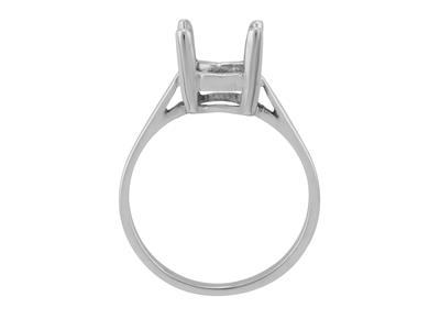 Ring In 4-krappen-fassung Für Einen Ovalen Stein Von 10 X 8 Mm, 800er Weigold. Ref. 15368
