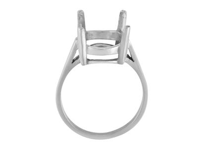 Ring In 4-krallen-fassung Für Ovalen Stein Von 16 X 12 Mm, 800er Weigold. Ref. 15373