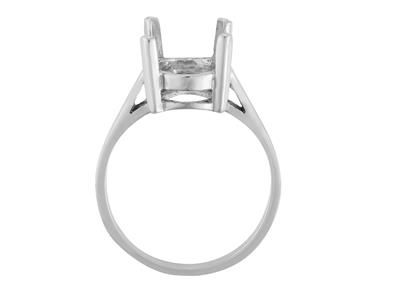 Ring In 4-krallen-fassung Für Ovalen Stein Von 12 X 10 Mm, 800er Weigold. Ref. 15370