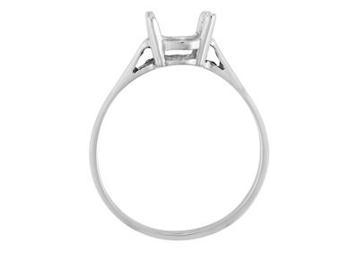 Ring In 4-krappen-fassung Für Ovalen Stein Von 9 X 7 Mm, 800er Weißgold. Ref. 15367 - Standard Bild - 1