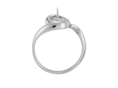 Ring Für Eine Perle Von 7 Bis 9 Mm, 18k Weißgold. Ref. Bg51 - Standard Bild - 1