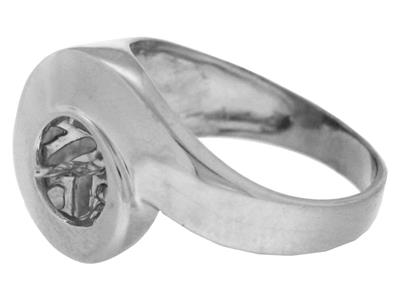 Ring Für Perlen Von 8 Bis 10 Mm, 925er Silber, Rhodiniert. Ref. Bg158 - Standard Bild - 1