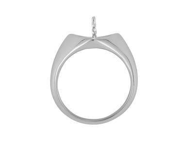 Ring Für Perlen Von 8 Bis 10 Mm, 925er Silber, Rhodiniert. Ref. Bg38 - Standard Bild - 1