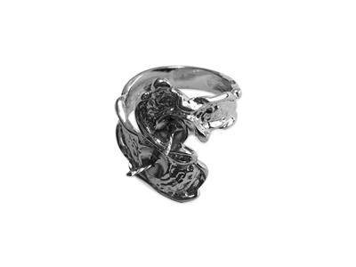 Ring Für Perlen Von 8 Bis 10 Mm, 925er Silber, Rhodiniert. Ref. Bg157 - Standard Bild - 2