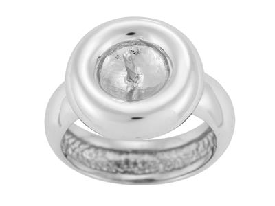 Ring Für Perlen Von 8 Bis 10 Mm, 925er Silber, Rhodiniert. Ref. Bg95 - Standard Bild - 2