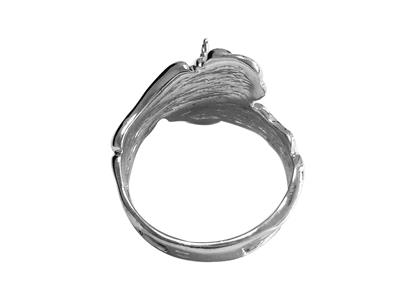 Ring Für Perlen Von 8 Bis 10 Mm, 925er Silber, Rhodiniert. Ref. Bg156 - Standard Bild - 2