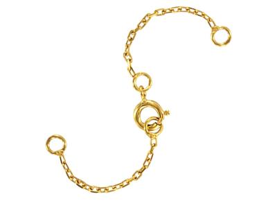 Sicherheitskette Für Eine Halskette Mit Forçat-maschen, Diamantbeschichtet 1,50 MM 6 Cm, Vergoldet 3 Mikron - Standard Bild - 1