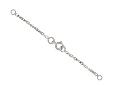 Sicherheitskette Für Halskette, Maschenweite, Ankerkette Gefeilt, 1,47mm, 6 Cm, 18k Weißgold Rhodiniert - Standard Bild - 1