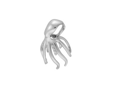 Krakenanhänger Für Perlen Von 8 Bis 10 Mm, 925er Silber, Rhodiniert. Ref. Pe082 - Standard Bild - 1