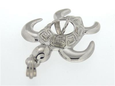Schildkrotenanhänger Für Perlen Von 7 Bis 9 Mm, 925er Silber, Rhodiniert. Ref. Pe103 - Standard Bild - 2