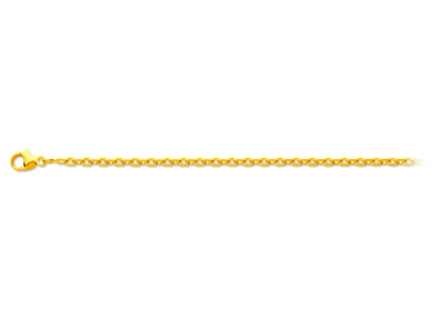 Kette Aus Forçat-maschen Mit Diamantbeschichtung 1,00 Mm, 45 Cm, Gelbgold 18k - Standard Bild - 1