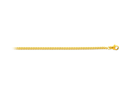 Kette Aus Gourmet-mesh Mit Diamantbeschichtung 1,50 Mm, 45 Cm, Gelbgold 18k - Standard Bild - 1