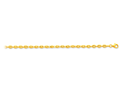 Armband Aus Hohlem Kaffeebohnengeflecht 3,70 Mm, 18 Cm, 18k Gelbgold - Standard Bild - 1