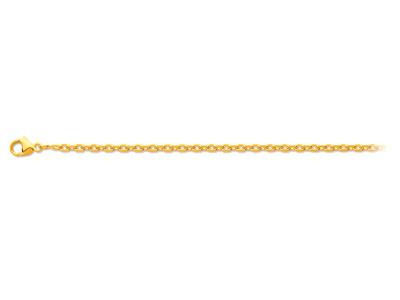 Kette Aus Forçat-maschen Mit Diamantbeschichtung 1,00 Mm, 42 Cm, Gelbgold 18k - Standard Bild - 1