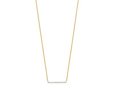 Halskette Barrette, Diamant-pavé 0,07ct, 40-45 Cm, 18k Gelbgold