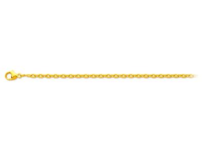 Kette Aus Forçat-maschen Mit Diamantbeschichtung 1,5 Mm, 42 Cm, Gelbgold 18k - Standard Bild - 1