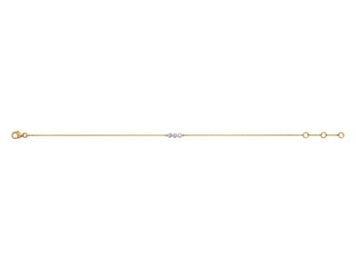 Armband Mit 3 Pastillen In Illusionsfassung, Diamanten 0,03ct, 16-17-18 Cm, 18k Gelbgold - Standard Bild - 1