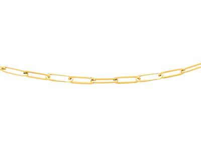 Halskette Aus Massivem 4,50 MM Rechteckgeflecht, 50 Cm, 18k Gelbgold