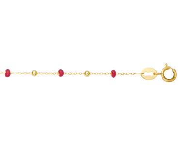 Armband Rote Kugeln, 17-18 Cm, 18k Gelbgold - Standard Bild - 1