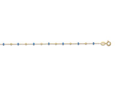 Armband Blaue Kugeln, 17 Cm, 18k Gelbgold