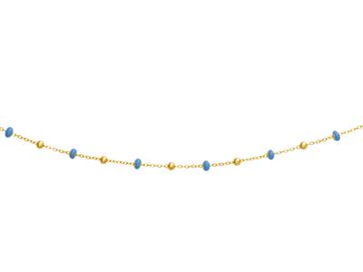 Halskette Blaue Kugeln, 42 Cm, 18k Gelbgold - Standard Bild - 1