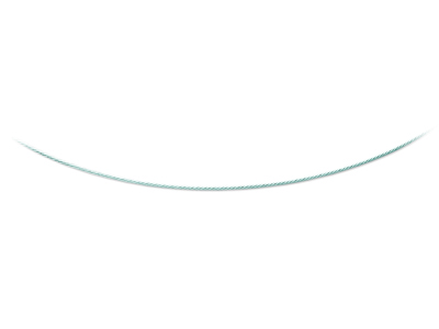 Halskette Kabel 1 Mm, 42 Cm, 18k Weißgold, Rhodiniert - Standard Bild - 1