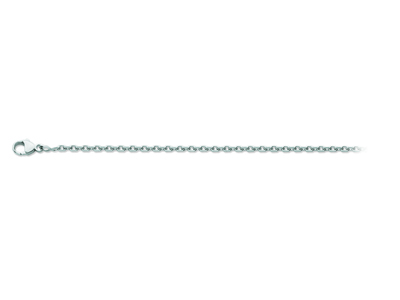 Kette Aus Forçat-maschen Mit Diamantbeschichtung 1,30 Mm, 42 Cm, 18k Weigold, Rhodiniert