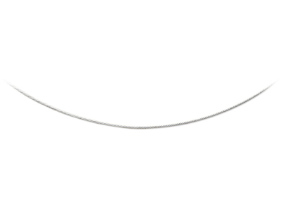 Halskette Kabel 0,75 Mm, 42 Cm, 18k Weißgold, Rhodiniert - Standard Bild - 1