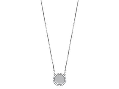 Halskette Jeton Mit Diamanten 0,19ct, 42 Cm, 18k Weißgold - Standard Bild - 1