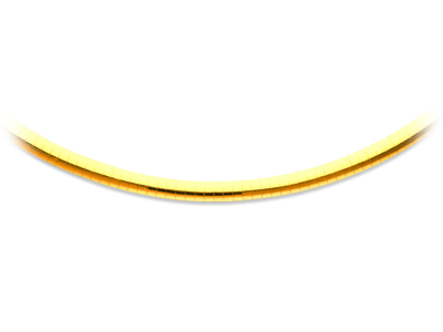 Halskette Omega Salbeiblatt 4 Mm, Beidseitig Tragbar, 42 Cm, 18k Bicolor Gold