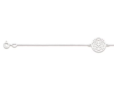 Armband Durchbrochene Blumen 14 Mm, 17-19 Cm, 925er Silber, Rhodiniert - Standard Bild - 1