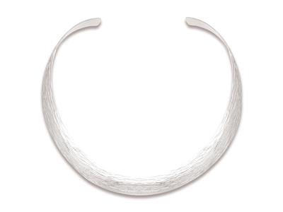 Halskette Torque Bombé En Chute 13 MM Ouvert , 40 Cm, Silber 925 Rhodiniert