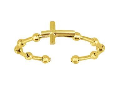 Offener Ring Zehnerkette Kreuz, 5 X 7 Mm, 18k Gelbgold - Standard Bild - 1