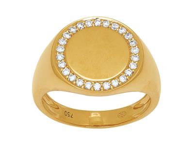 Runder Ring, Diamanten 0,26ct, 18k Gelbgold, Finger 56 - Standard Bild - 1
