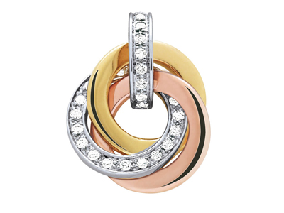 Anhänger Mit Mehreren Ringen, Diamanten 0,21ct, 3 Ors 18k - Standard Bild - 1