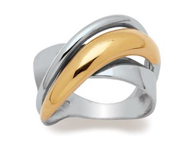 Ring 12 Mm, 18k Bicolor Gold, Finger 58