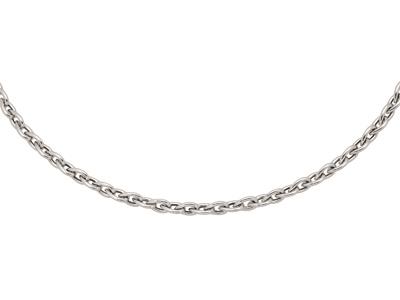 Halskette Aus 9 MM Birnengeflecht, 45 Cm, 925er Silber, Rhodiniert