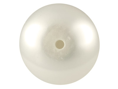 Süßwasserzucht-knopfperlen, 1 Paar, Halb Gebohrt, 6,5 mm, Weiß - Standard Bild - 2