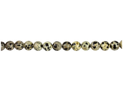 Halbedelsteinperlen, Rund, Strang 38-39 cm, 8 mm, Dalmatinischer Jaspis - Standard Bild - 1