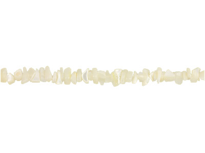 Kleine Halbedelsteinperlensplitter, Strang 40 cm, Perlmutt - Standard Bild - 2