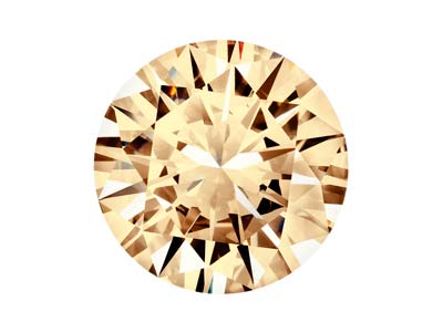 Preciosa Cubic Zirconia, The Alpha Round Brillant, 3,5mm, Champagnerfarben