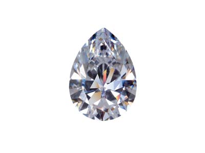 Preciosa Cubic Zirconia, Pear Diamond, 6 X 4mm, Wei