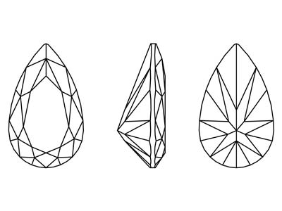 Preciosa Cubic Zirconia, Pear Diamond, 6 X 4 mm, Weiß - Standard Bild - 3