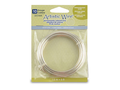 Beadalon Artistic Wire, Drahtstärke10 Awg ,  1,5m, Silberbeschichtet