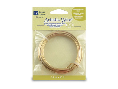 Beadalon Artistic Wire, Drahtstärke 12 Awg , Anlaufbeständig, 3,1 m, Messing - Standard Bild - 1
