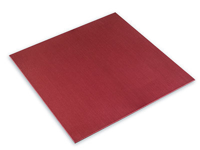 Eloxiertes, Rot Gefärbtes Aluminiumblech, 100 x 100 x 0,7 mm - Standard Bild - 1