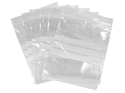 Wiederverschließbare Plastikbeutel Mit Beschreibbarem Streifen, Durchsichtig, 100er-pack, 60 x 60 mm - Standard Bild - 1