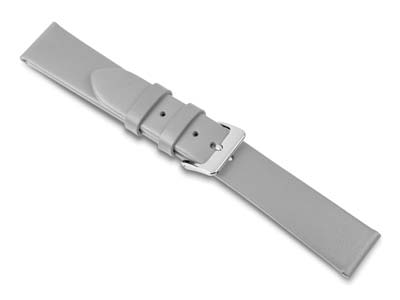 Uhrenarmband, 20 mm, Echtes Kalbsleder, Grau - Standard Bild - 1
