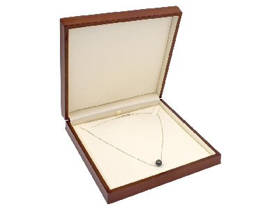 Schachtel Für Halsketten, Holz, Mahagonifarben - Standard Bild - 1